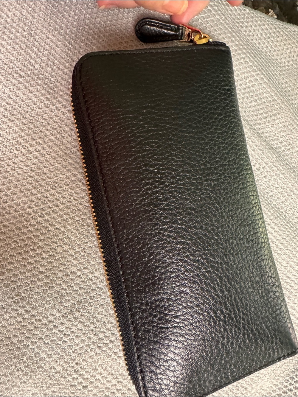Coach Black Pebbled Leather Zip Wallet - Picture 12 of 15